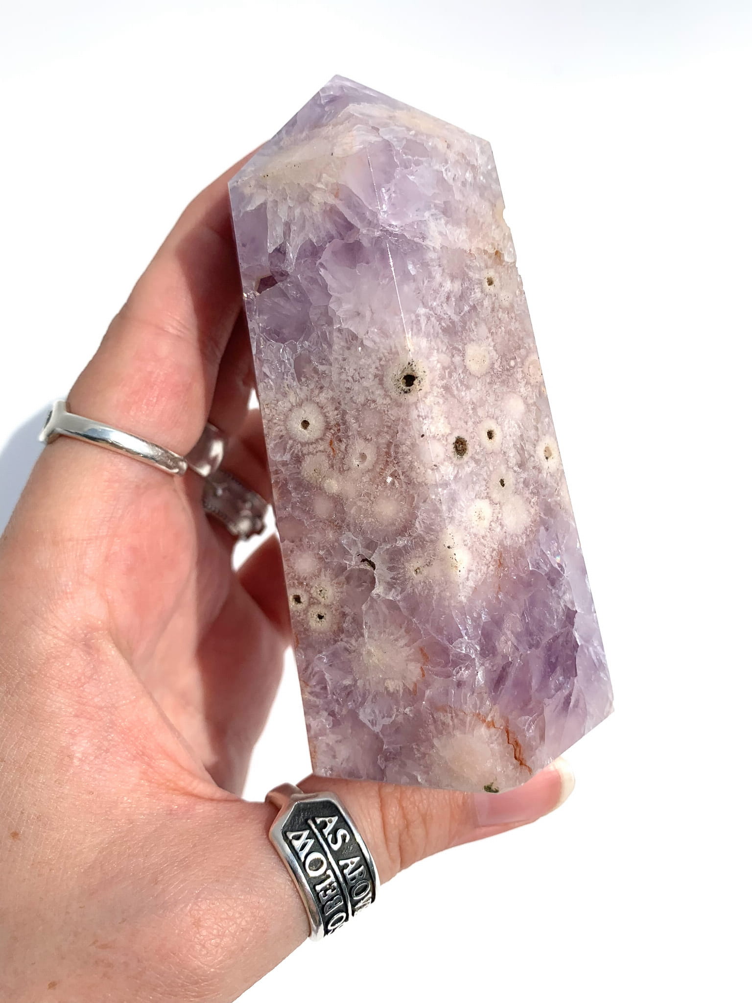 Agat kwiatowy z ametystem/kwarcem wieża - numer 07 - obrazek 5