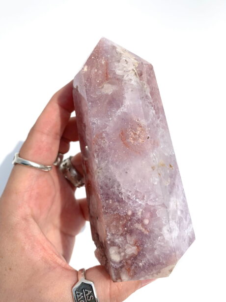 Agat kwiatowy z ametystem/kwarcem wieża - numer 10