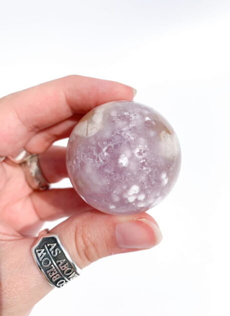Agat kwiatowy z ametystem/kwarcem kula - numer 1