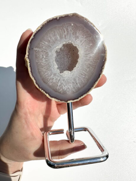 Agat geoda na stojaku - nr 2