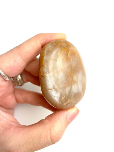 Kamień księżycowy brzoskwiniowy palmstone - numer 1