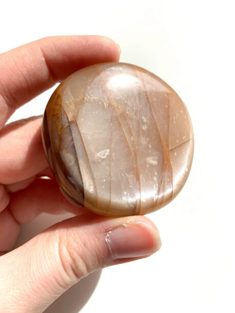 Kamień księżycowy brzoskwiniowy palmstone - numer 3